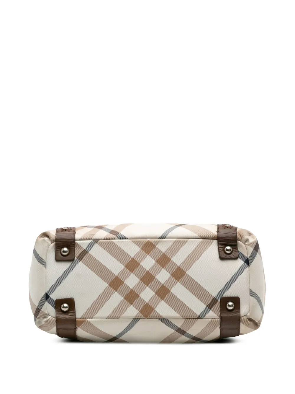 Pre-owned Burberry 2000-2017 Supernova Check Canvas Tote Bag In Brown