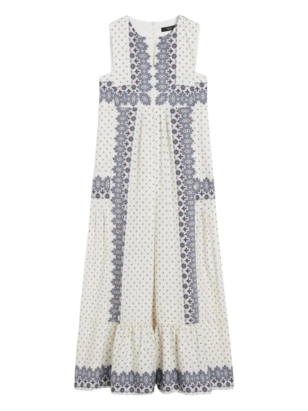 Weekend Max Mara MANILA paisley-print tiered midi dress | White | Image 1
