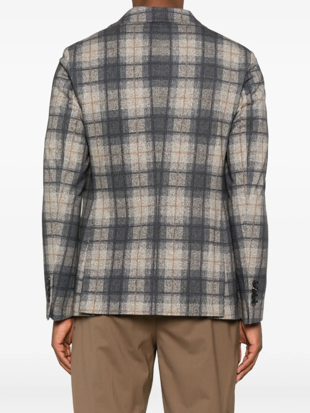 Circolo 1901 Plaid Blazer With Tailored Fit And Notched Lapel In Blue