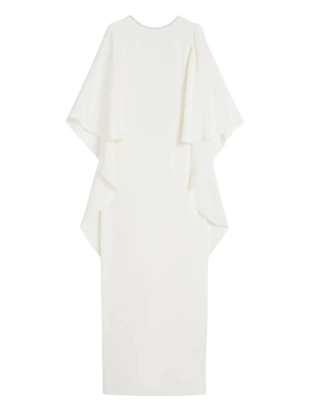 Max Mara Embellished-neckline Maxi Bridal Dress In White