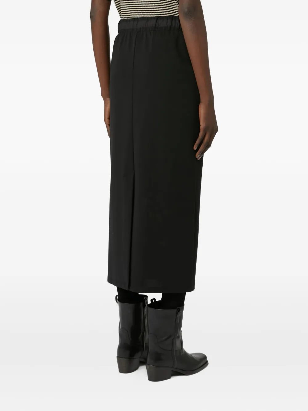 Weekend Max Mara Tie-waist Midi Skirt In Black
