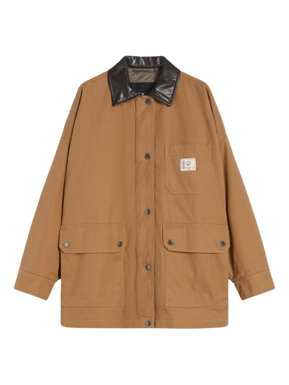 Weekend Max Mara leather-collared patch-pocket jacket | Brown | Image 1