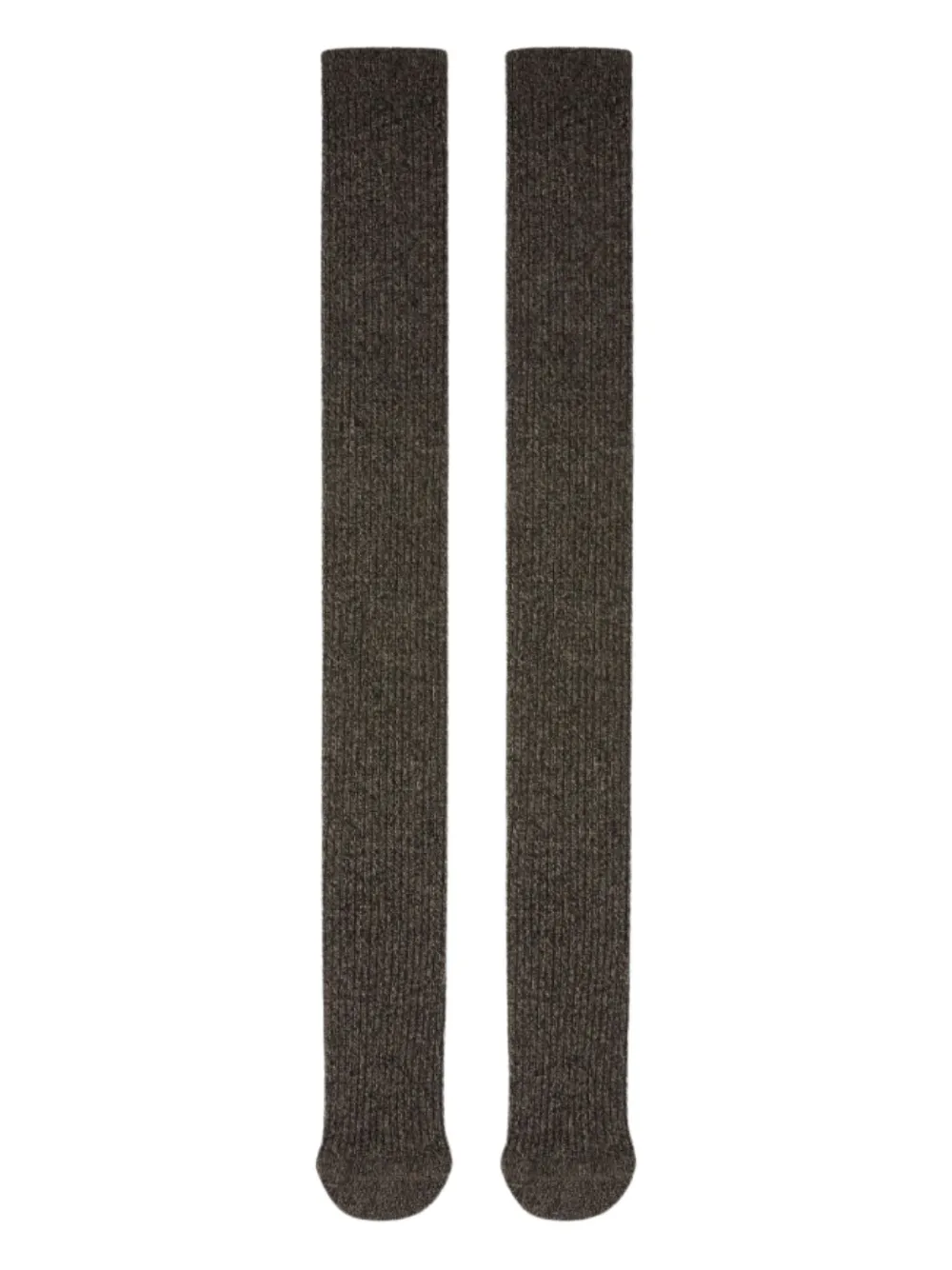 Max Mara Parisian Ribbed Metallic Socks In Green