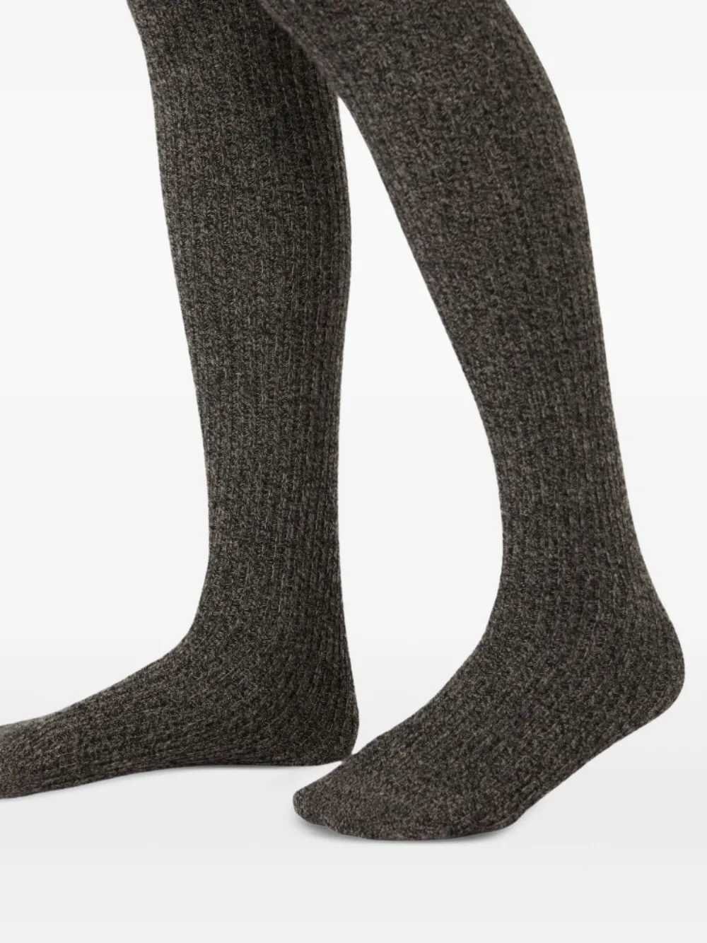 Max Mara Parisian Ribbed Metallic Socks In Green
