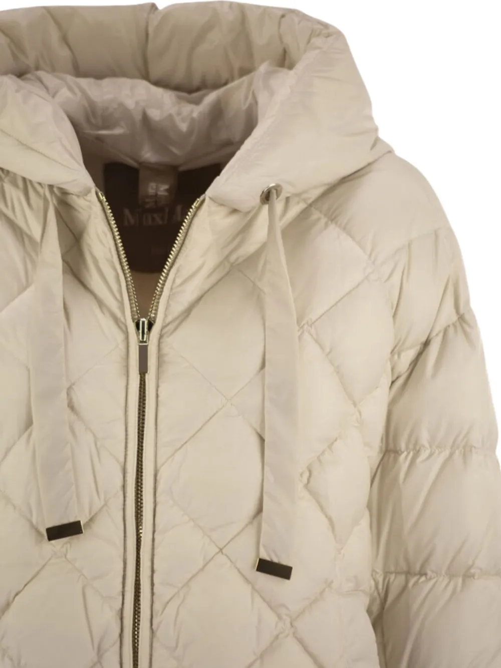 Max Mara Long-sleeved Down Jacket In Neutral