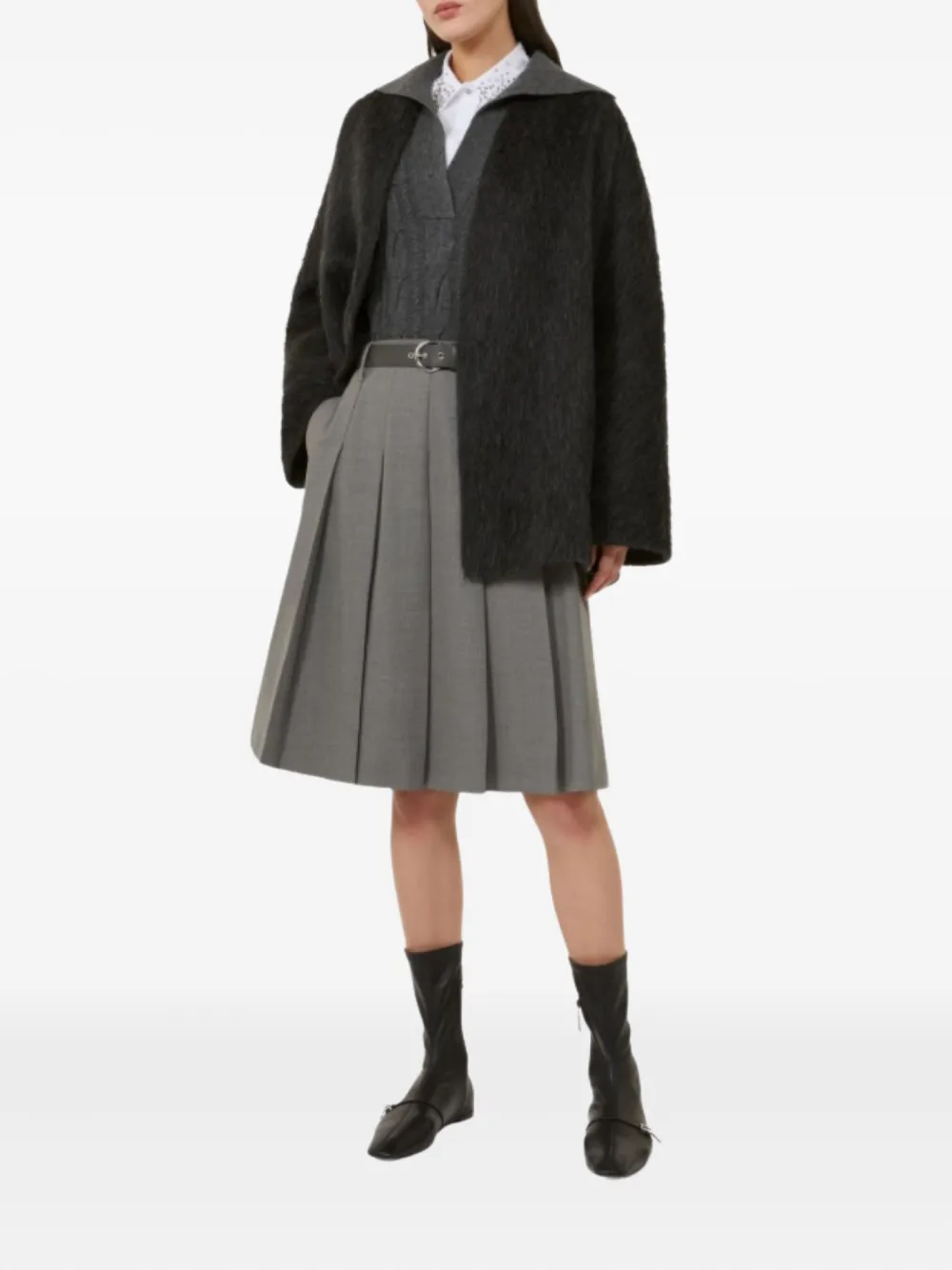 Max Mara Jas met ceintuur - Grijs