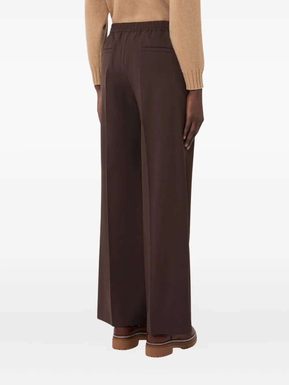 Weekend Max Mara Elasticated-waistband Trousers In Brown
