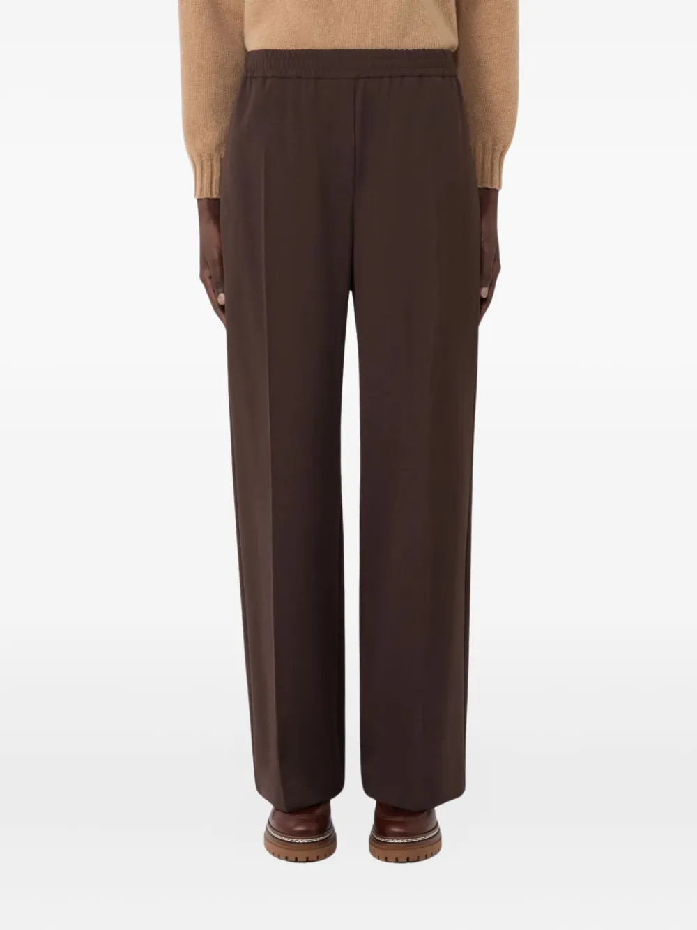 Weekend Max Mara Elasticated-waistband Trousers In Brown