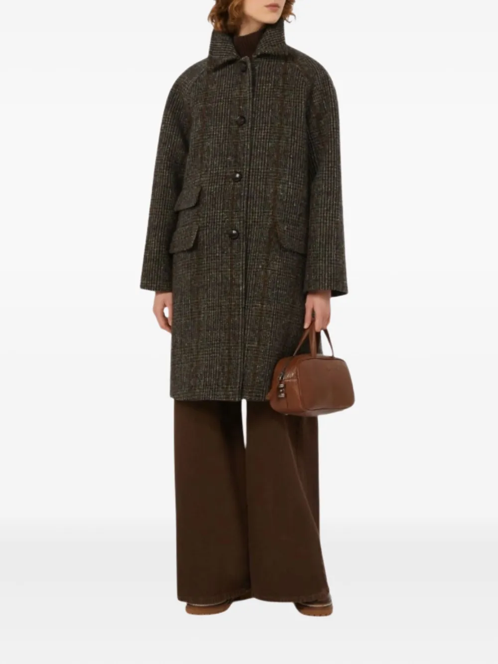 Weekend Max Mara Prince of Wales wollen jas Bruin