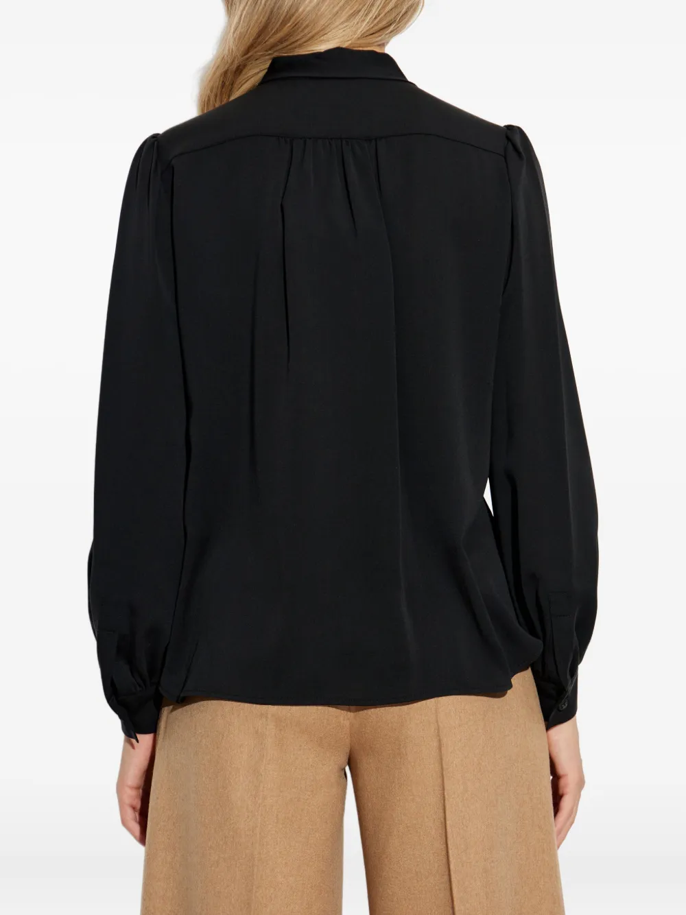 Max Mara Blouse met pofmouwen Zwart