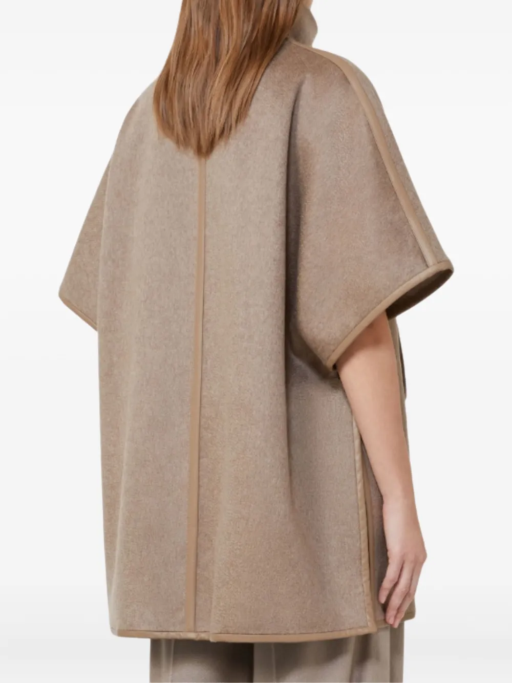 Max Mara Oca Zip Pocket Cape In Neutral
