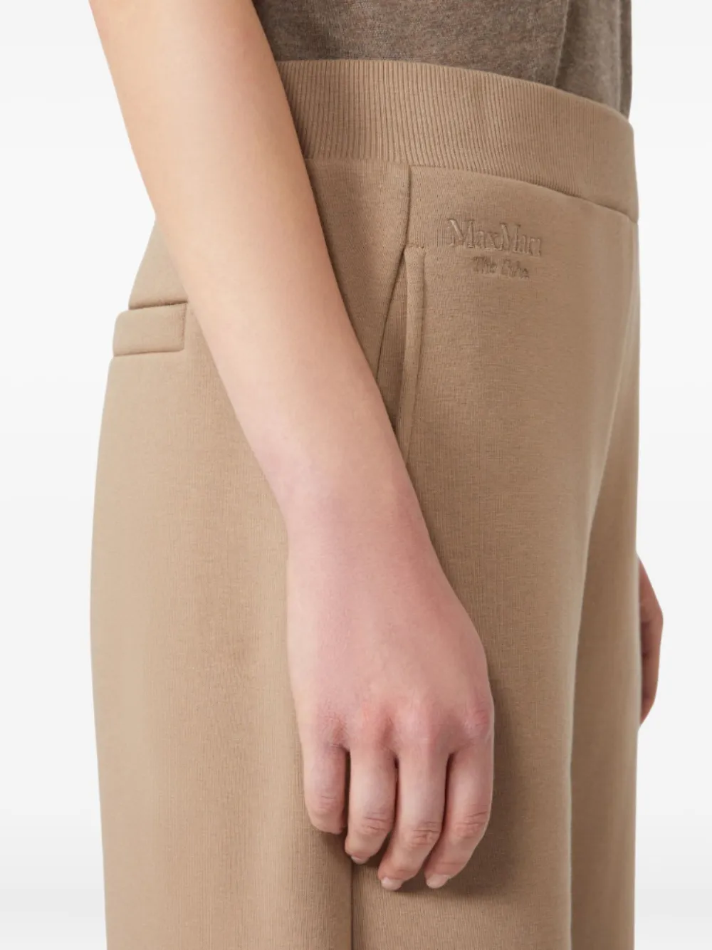 'S Max Mara Broek met borduurwerk en wijde pijpen Beige