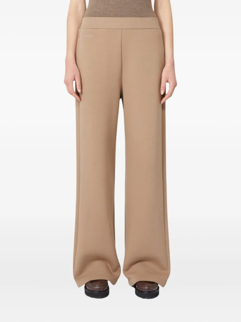 'S Max Mara embroidered-pocket wide-leg trousers | Neutrals | Image 1