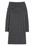 Max Mara cable-knit off-shoulder midi dress - Grey