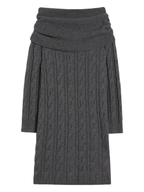 Max Mara vestido midi en tejido de ochos con hombros descubiertos