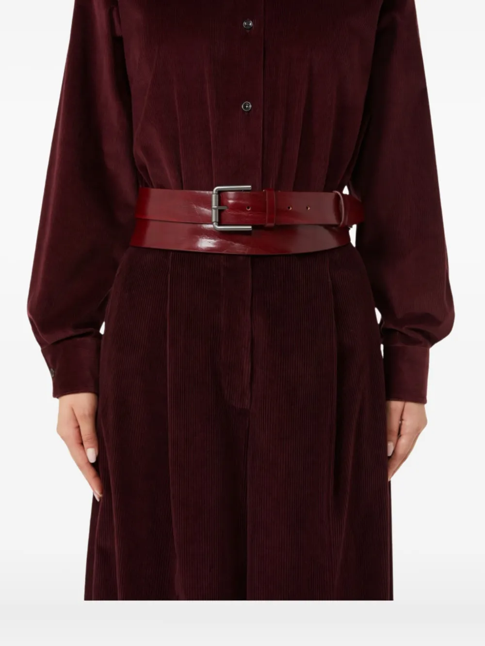Max Mara Extra-long Belt With Double Loop And Shaped Tip In Brown