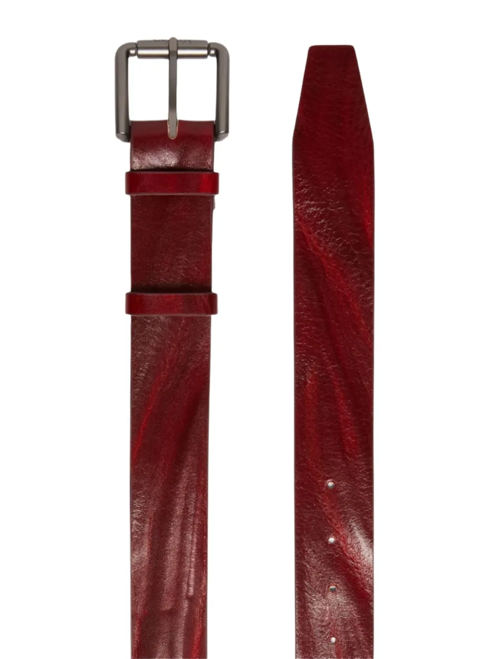 Max Mara square-buckle leather belt - Rood