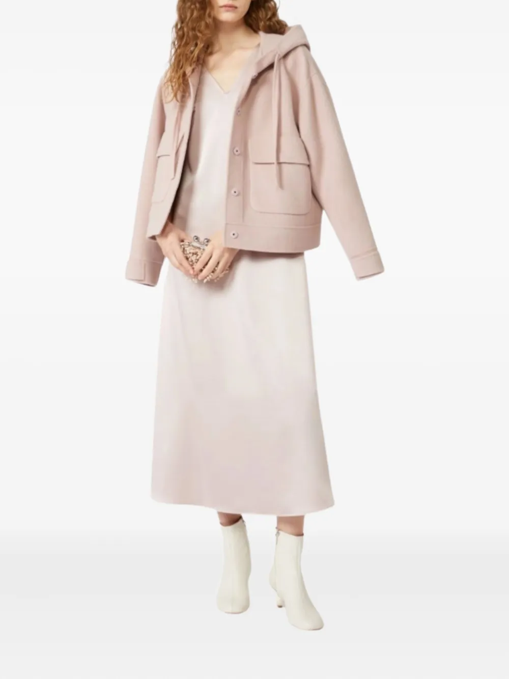 Weekend Max Mara Ottelia V-neck Midi Dress In Pink