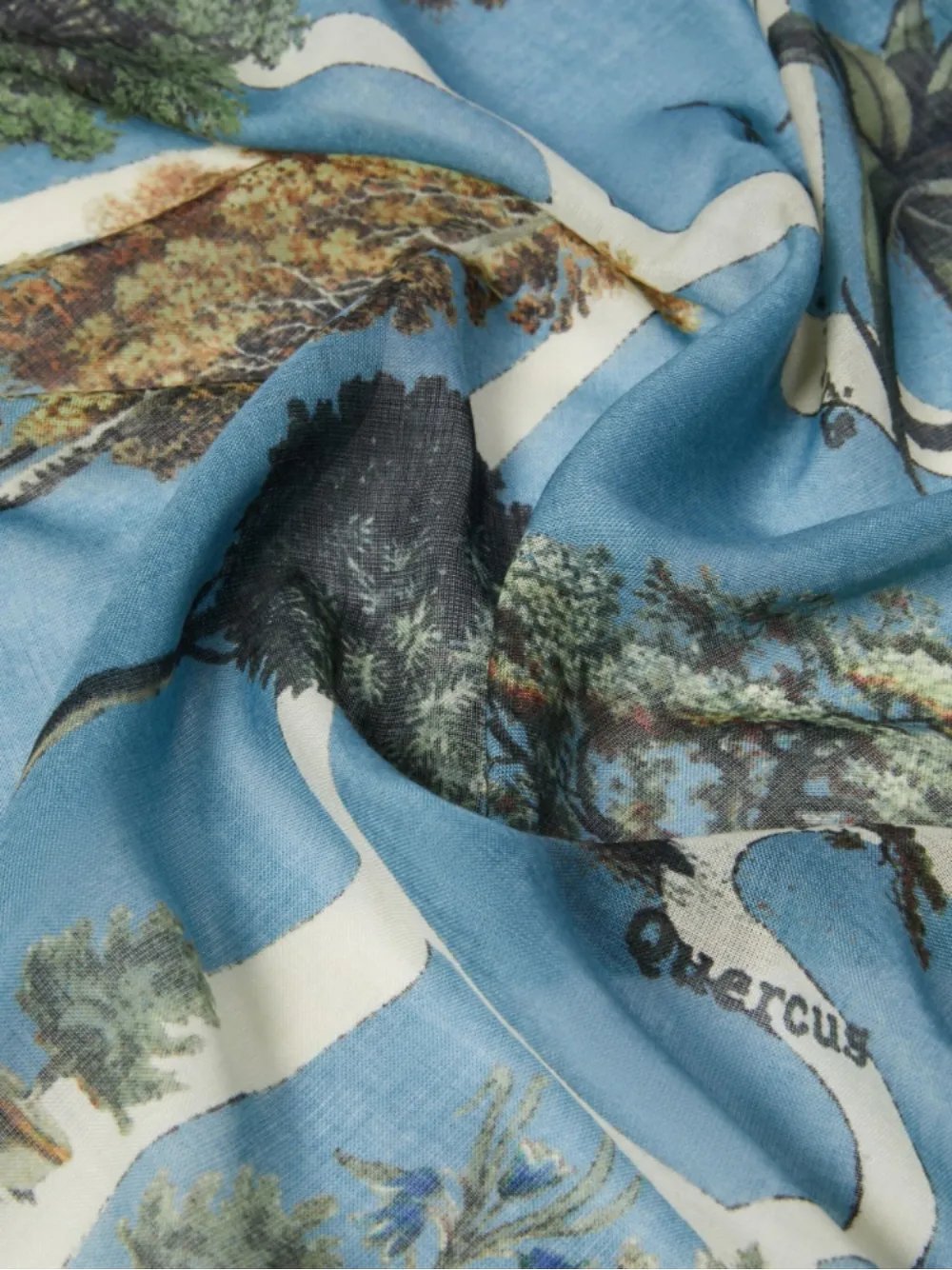 Max Mara Botanical-print Scarf In Gray