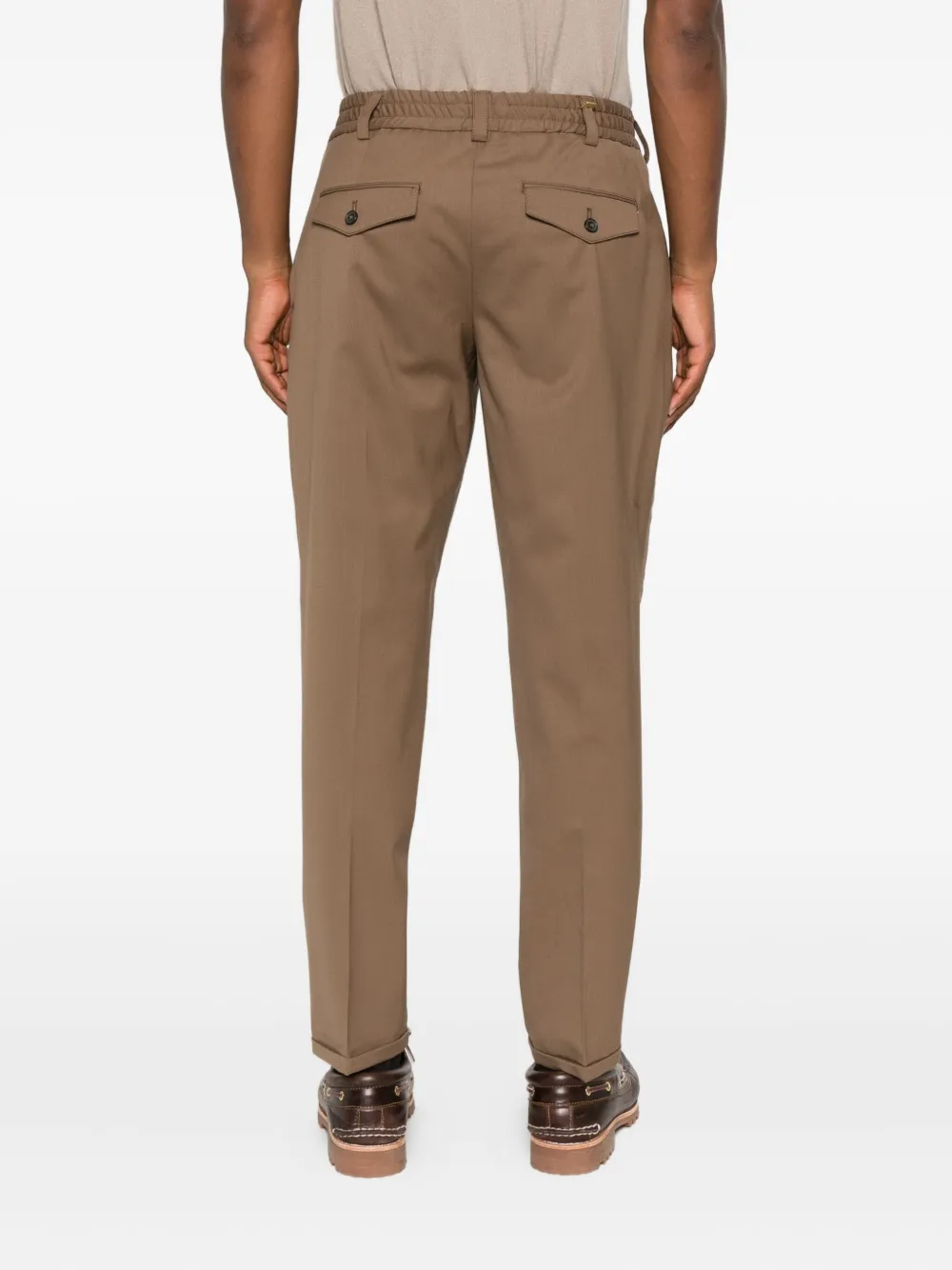 Pt Torino Elasticated-waistband Trousers In Brown