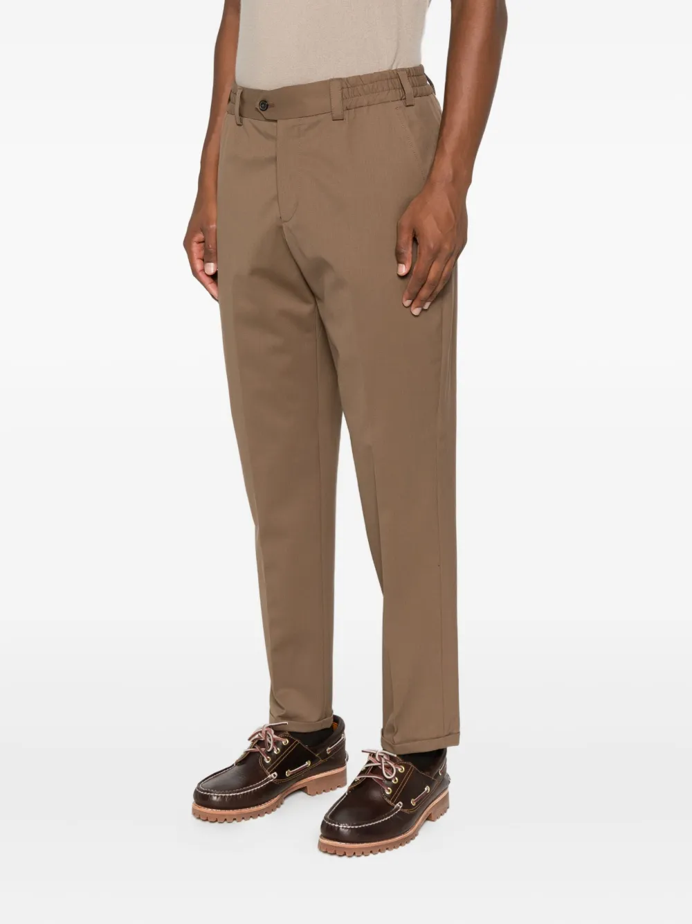Pt Torino Elasticated-waistband Trousers In Brown