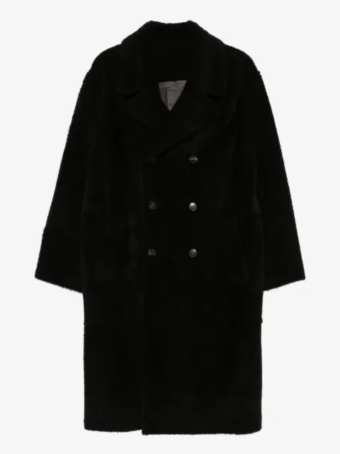 Yves Salomon manteau en cuir à boutonnière croisée