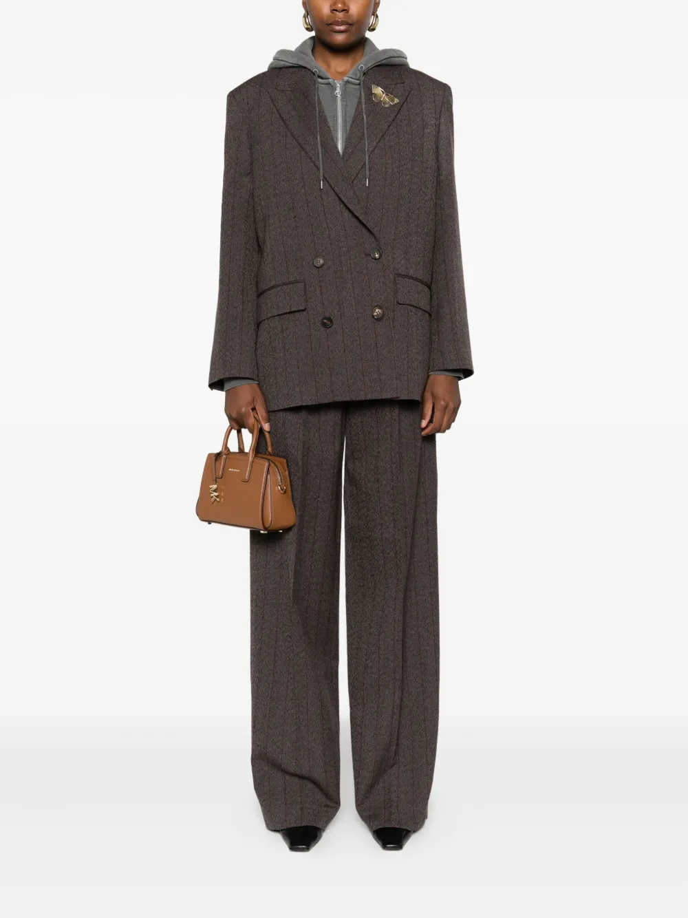 Golden Goose Broek met krijtstreep - Bruin