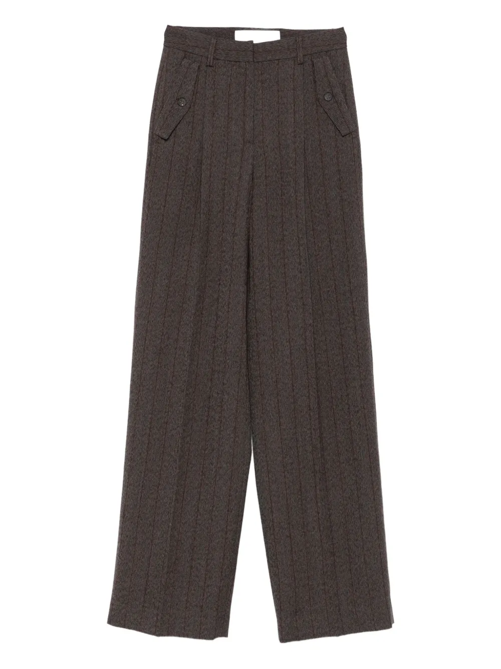 Golden Goose Pinstripe Virgin-wool Trousers In Brown