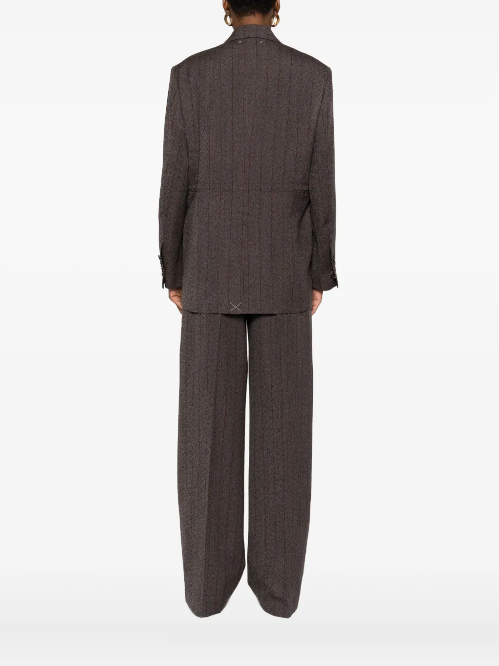 Golden Goose Double-breasted Wool Jacket Featuring Embellishments In Brown