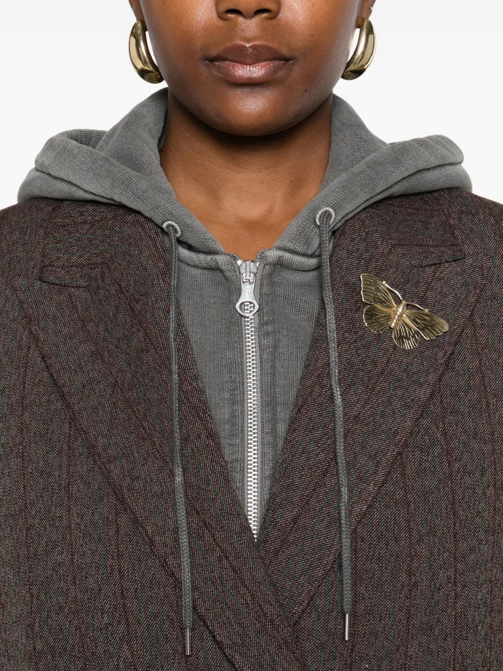 Golden Goose Double-breasted Wool Jacket Featuring Embellishments In Brown