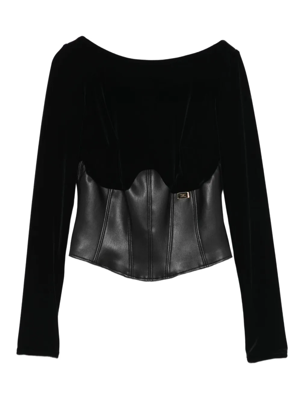 Elisabetta Franchi velvet corset top | Black | Image 1