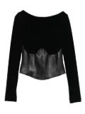 Elisabetta Franchi velvet corset top - Black