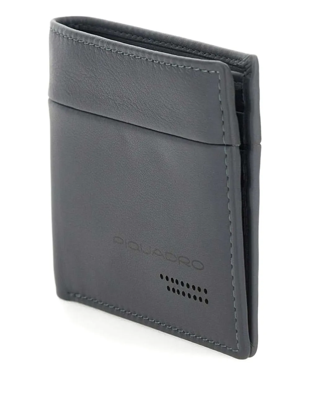 PIQUADRO logo-print leather wallet Grijs