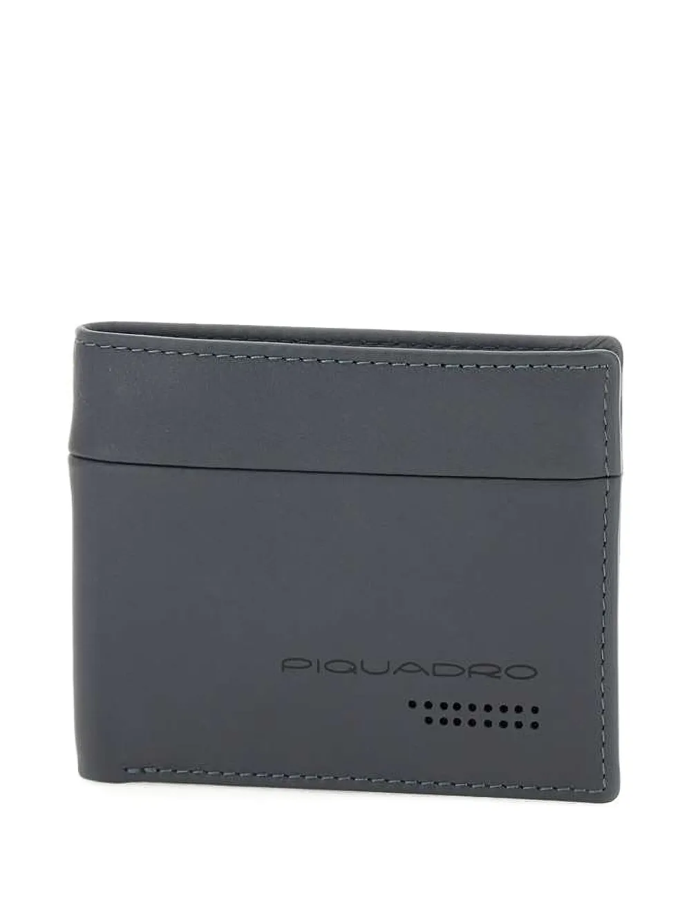 PIQUADRO logo-print leather wallet Grijs