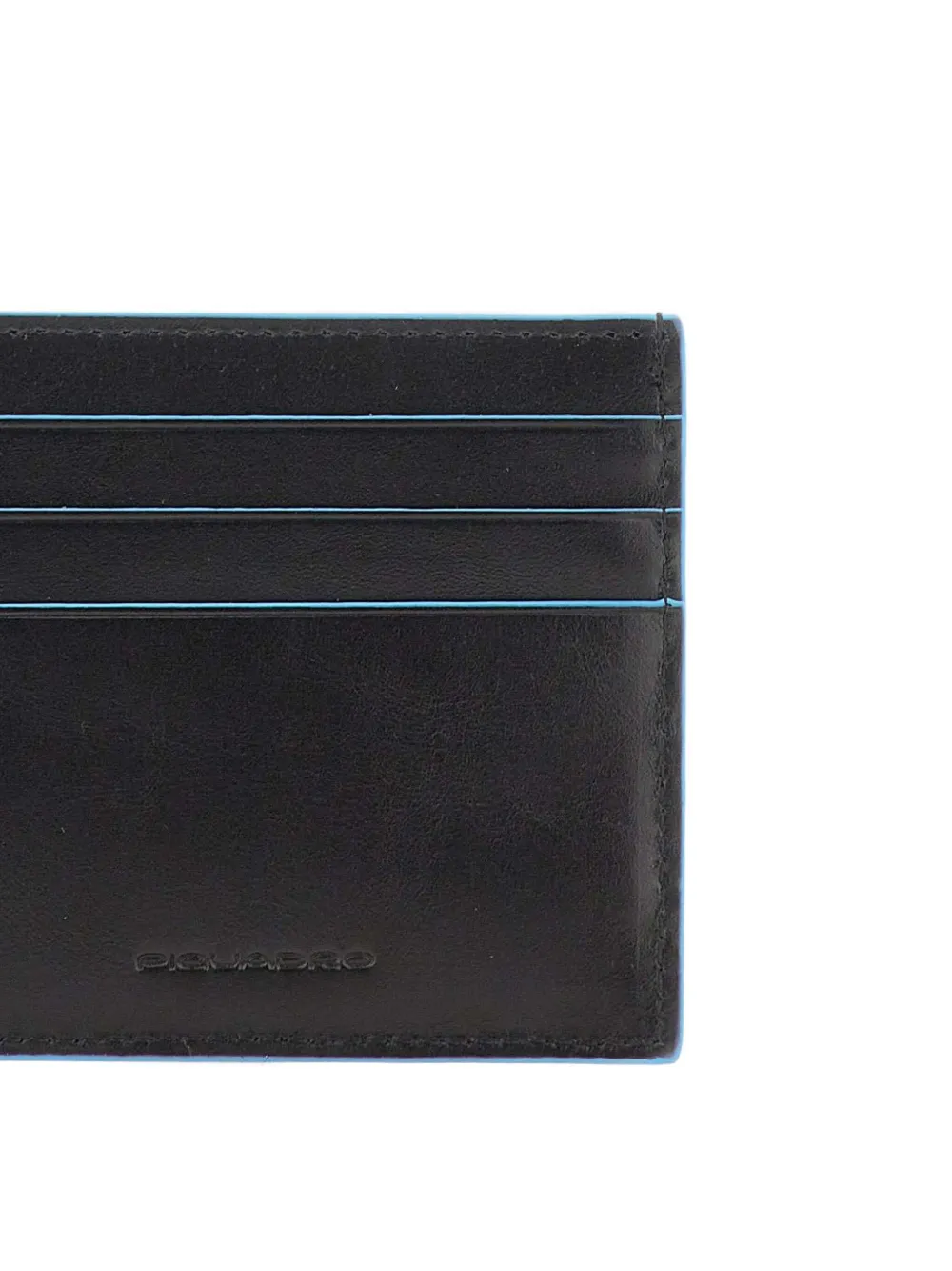 PIQUADRO logo-plaque leather cardholder Zwart