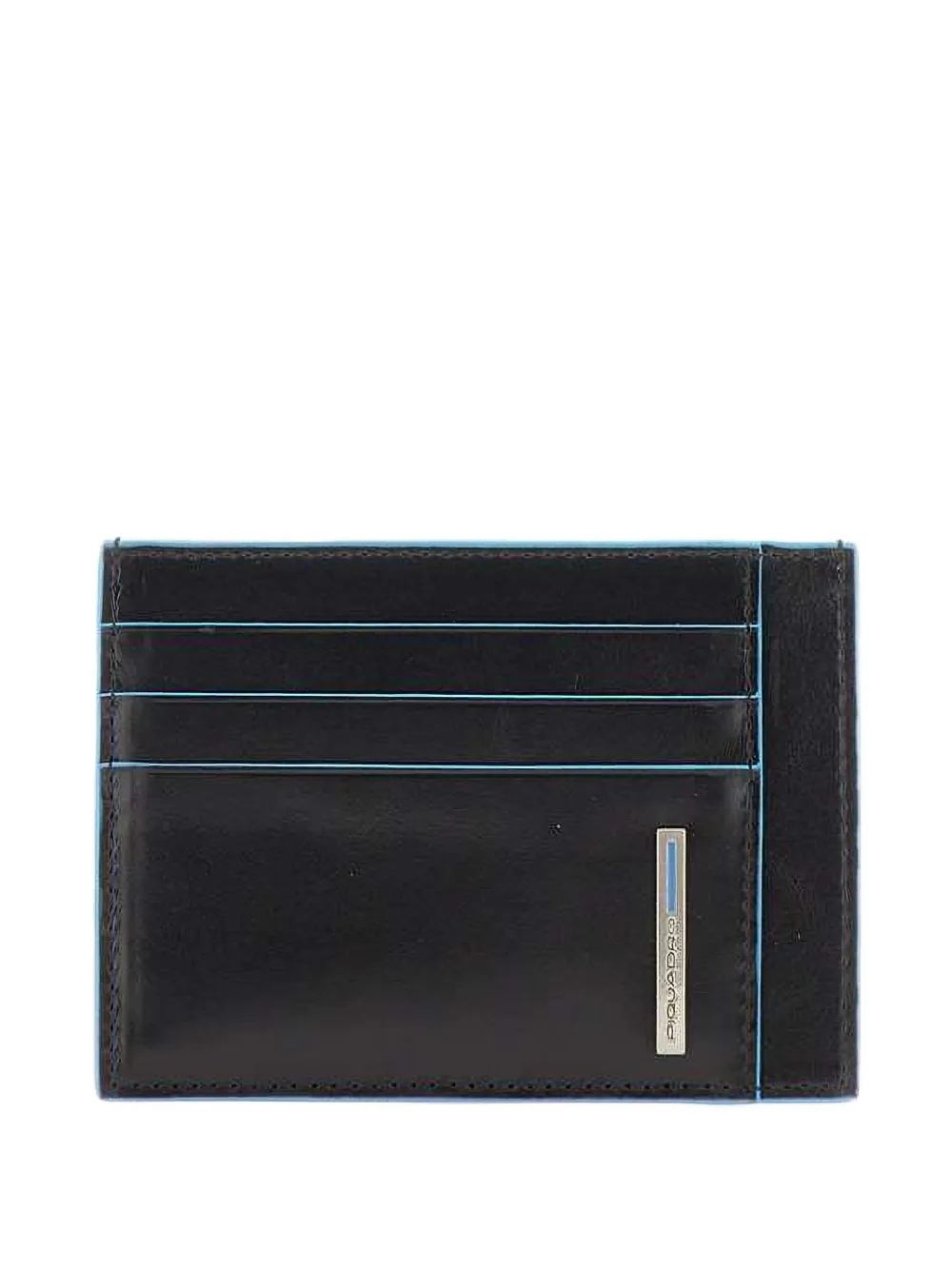PIQUADRO logo-plaque leather cardholder - Nero