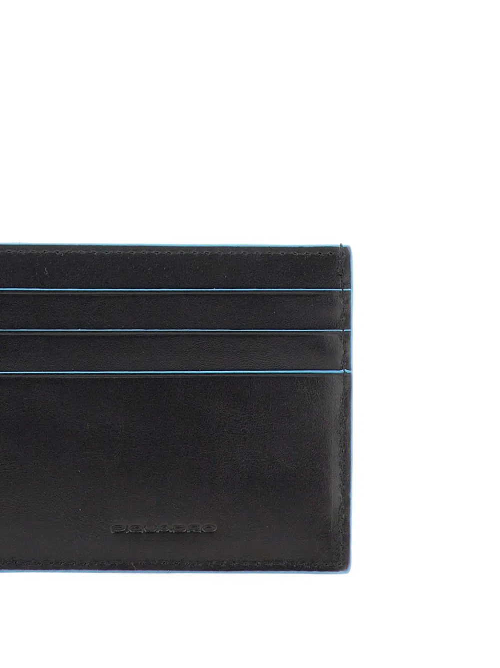 PIQUADRO logo-plaque leather cardholder Zwart