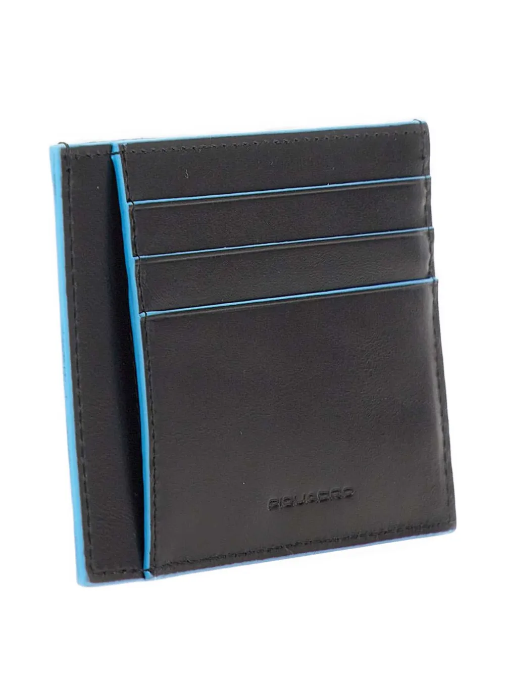 PIQUADRO logo-plaque leather cardholder Zwart