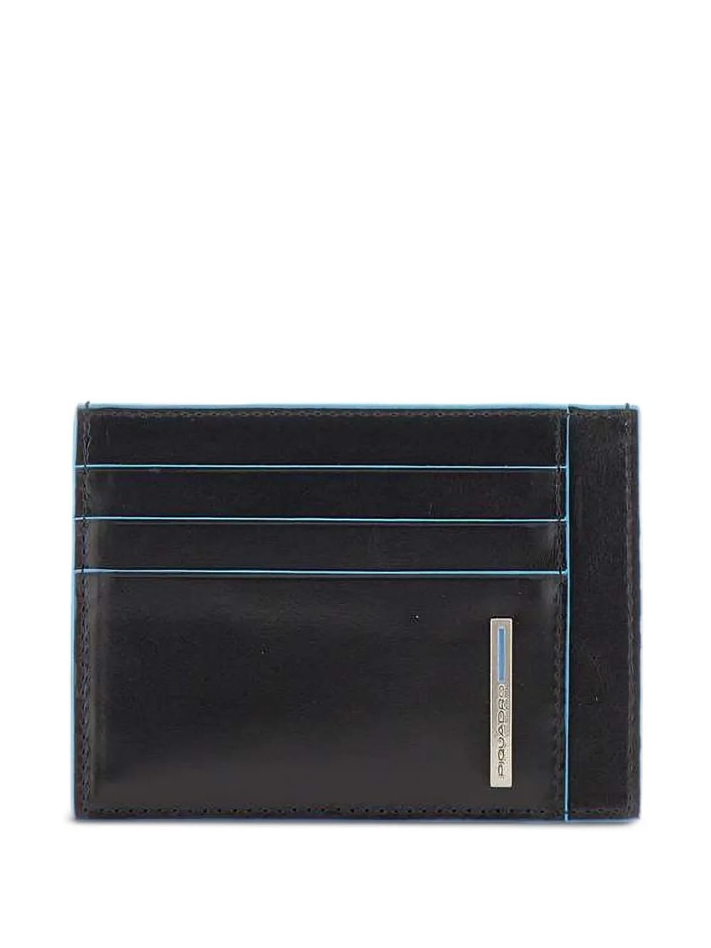 PIQUADRO logo-plaque leather cardholder Zwart