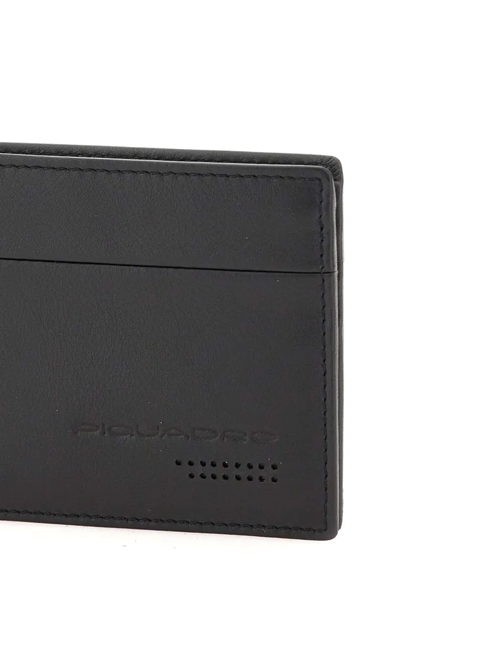 Piquadro Embossed Logo Leather Wallet In Black