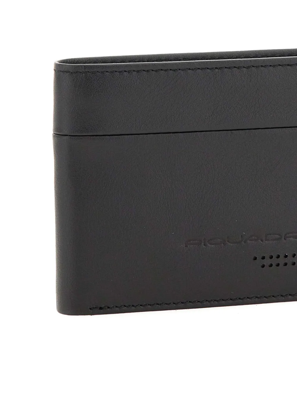PIQUADRO embossed logo leather wallet Zwart
