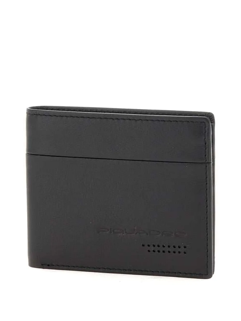 Piquadro Embossed Logo Leather Wallet In Black