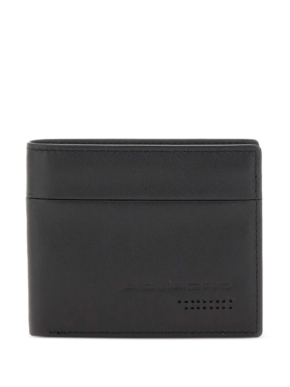 PIQUADRO embossed logo leather wallet Zwart