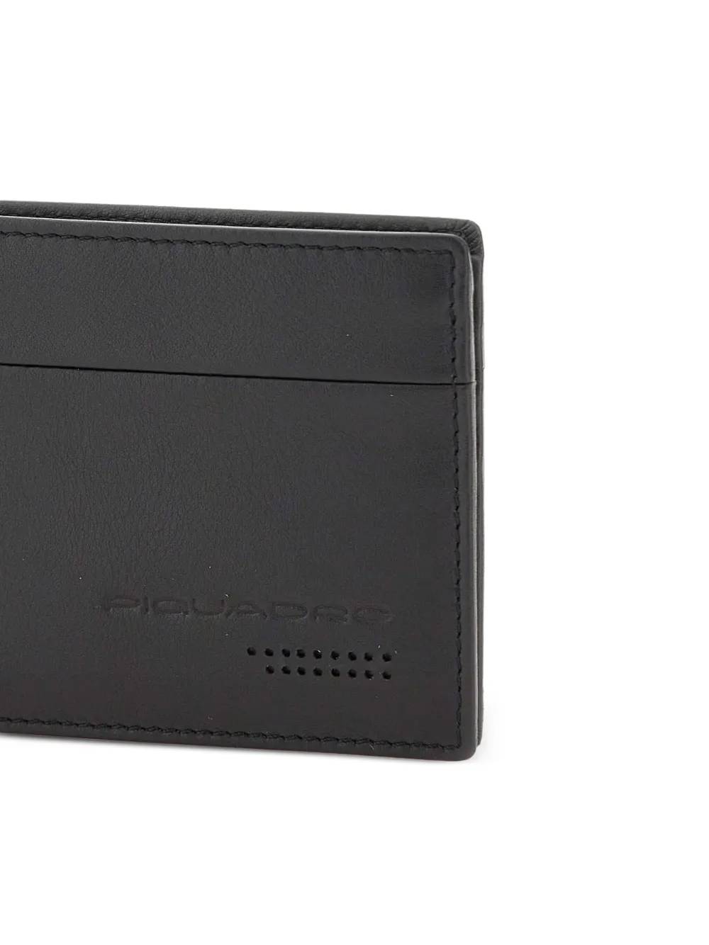 PIQUADRO embossed logo leather wallet Zwart