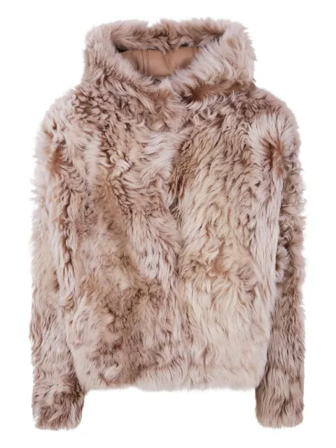 Yves Salomon hooded lamb-fur jacket 