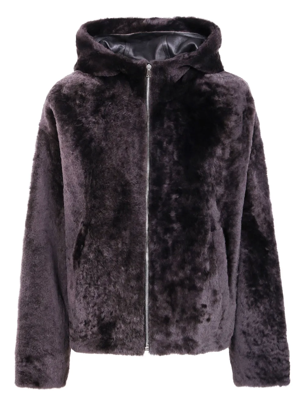 Yves Salomon hooded lamb-fur jacket | Brown | Image 1