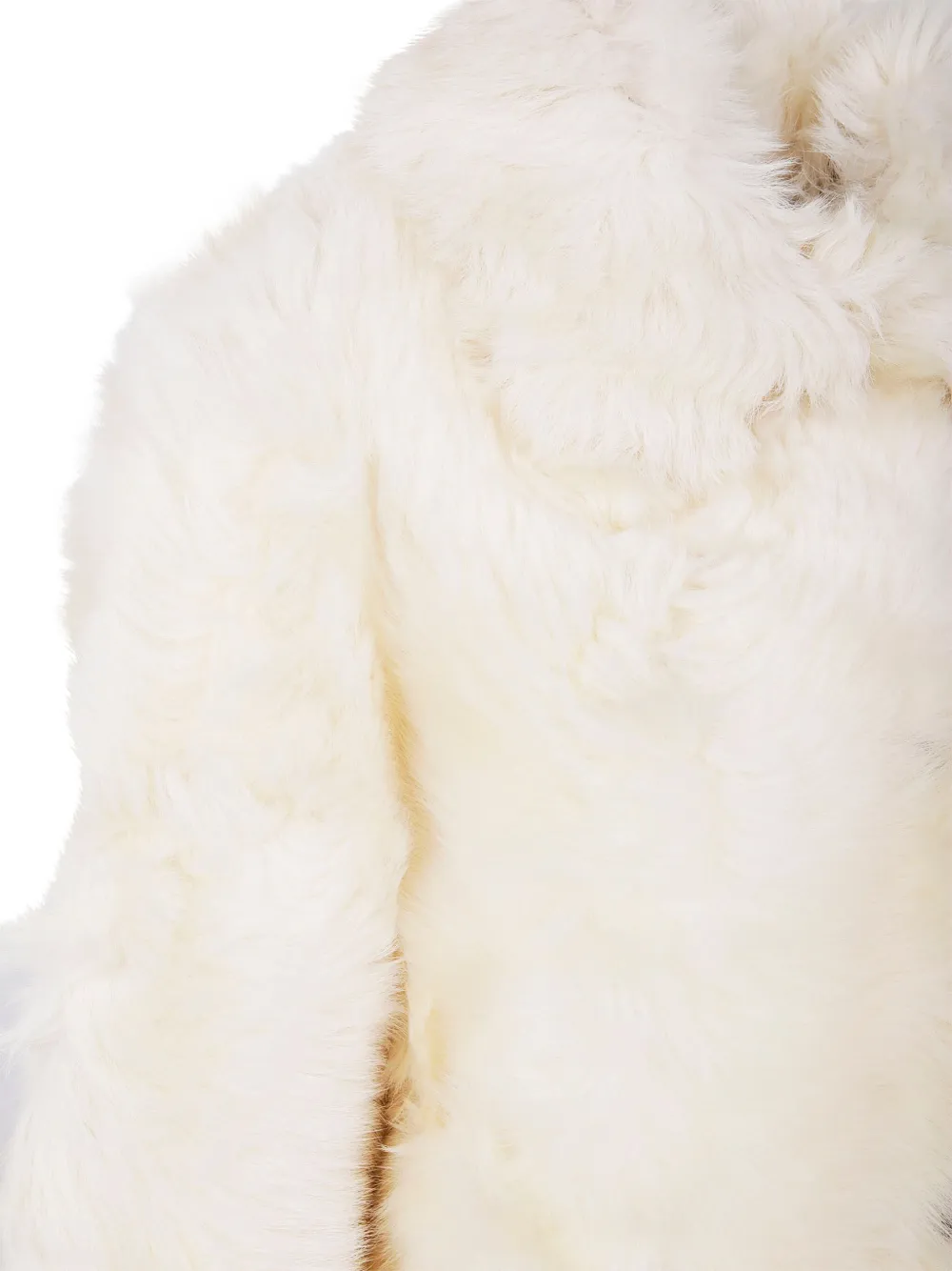 Yves Salomon Luxurious Faux Fur Collared Jacket In Neutral