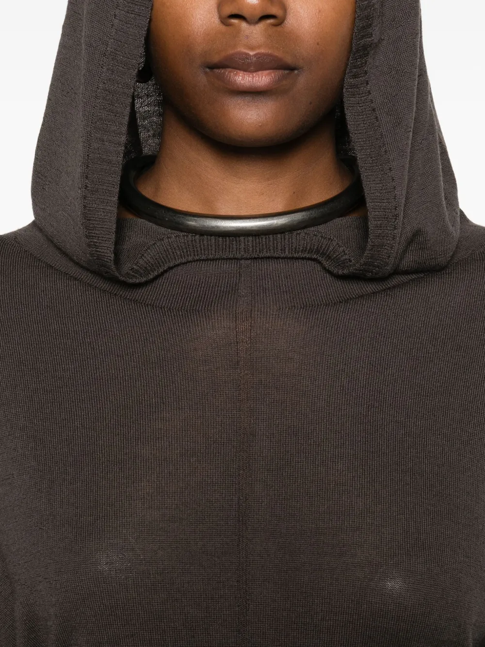 Rick Owens Maxi-jurk met lange mouwen Bruin
