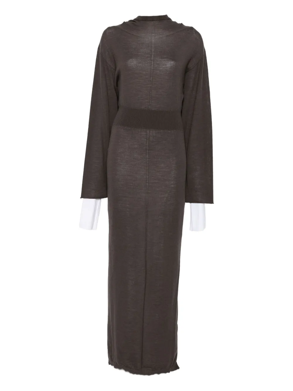 Rick Owens Long-sleeve Maxi Dress In Brown