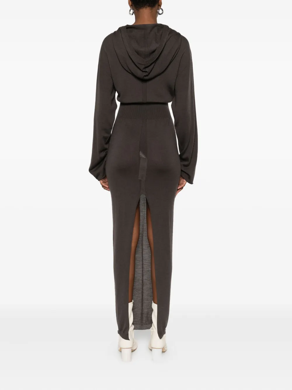 Rick Owens Maxi-jurk met lange mouwen Bruin